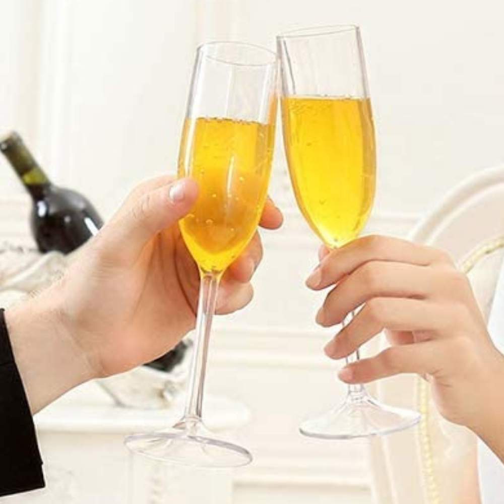 * Plastic Champagne Glasses