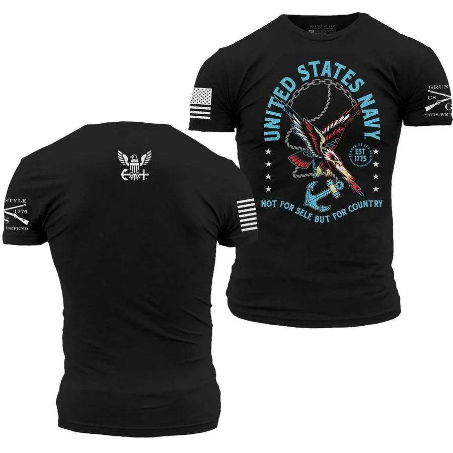 USN - For Country T-Shirt - Black