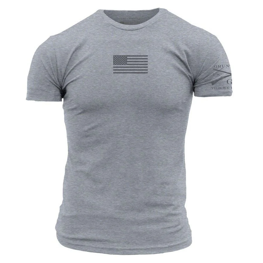 Freedom Flag T-Shirt - Dark Heather Gray