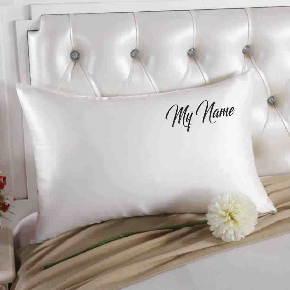 * Custom Embroidered Silk Pillowcase