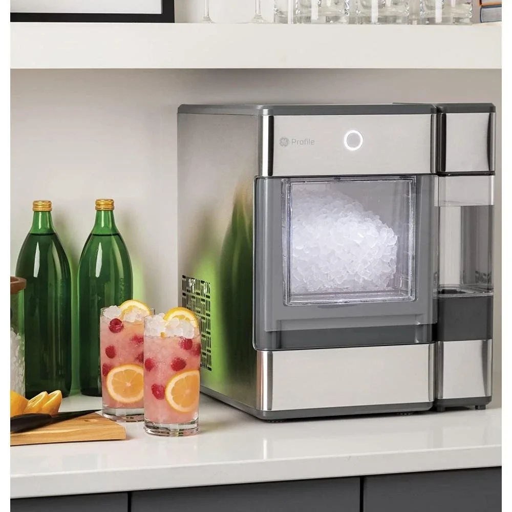 GE Profile Opal Countertop Nugget Ice Maker, Stainless Steel, Bluetooth, Portable, Quick Ice Production