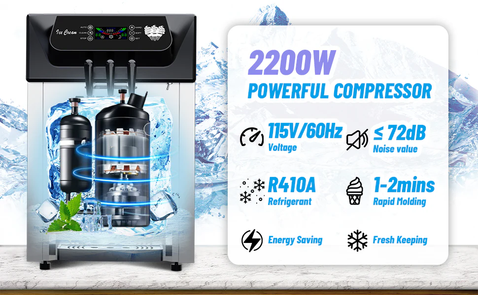Commercial Ice Cream Machine in Use