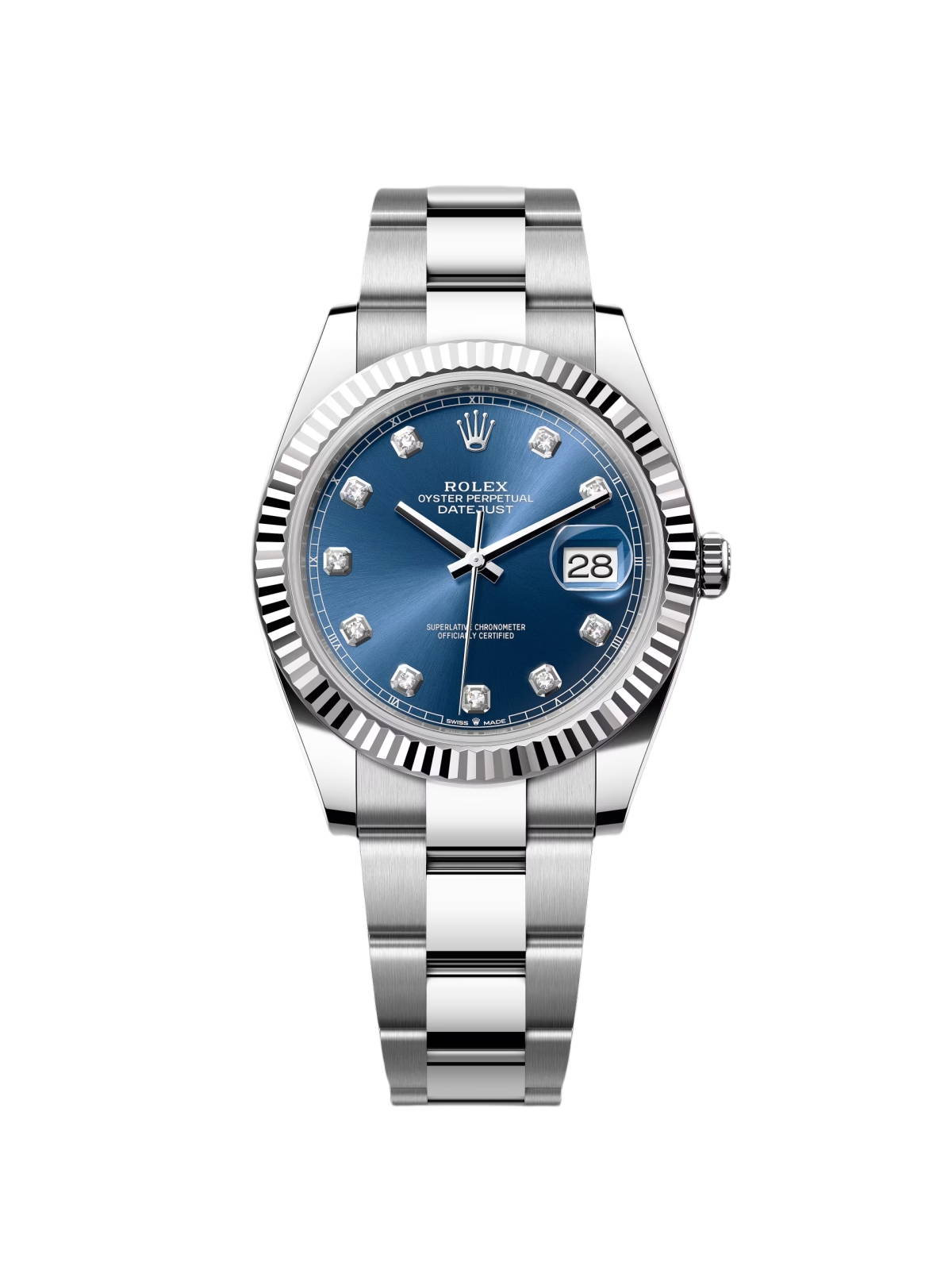 Rolex Datejust 41mm 126334 Blue Diamond Oyster Stainless Steel Mens Watch