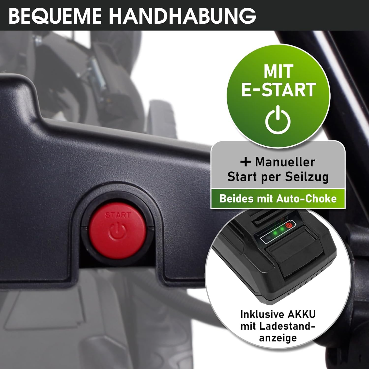 BRAST Benzin Rasenmäher mit Antrieb | 5,2kW(7PS) | Elektrostart | 48cm Schnittbreite | viele Modelle | TÜV | 4 Takt OHV Motor | 30-80mm Schnitthöhe | 60L Fangkorb | Stahlgehäuse | 19224 ESTART Speed