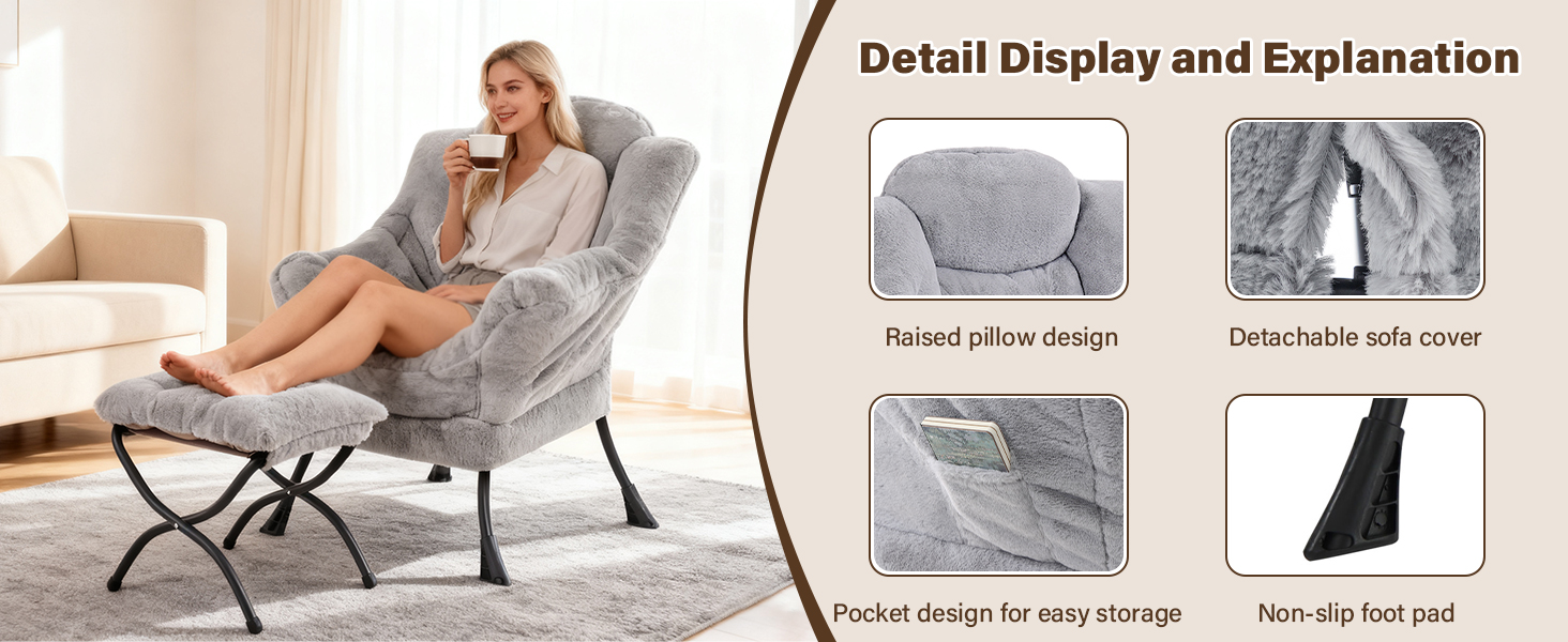 Modern Lounge Accent Armchair with Armrests