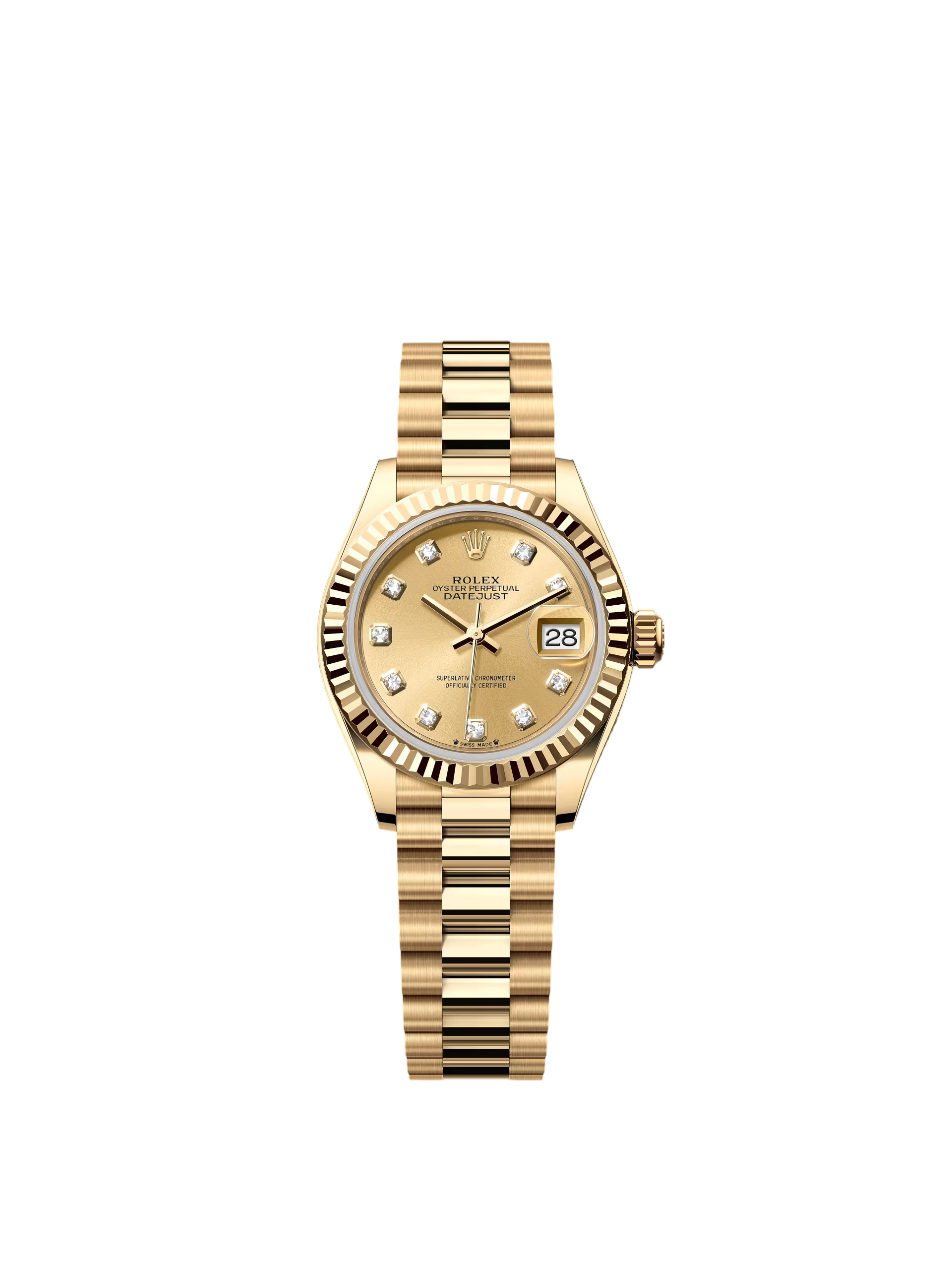 Rolex Lady-Datejust 28mm 279178 Champagne Diamonds Dial