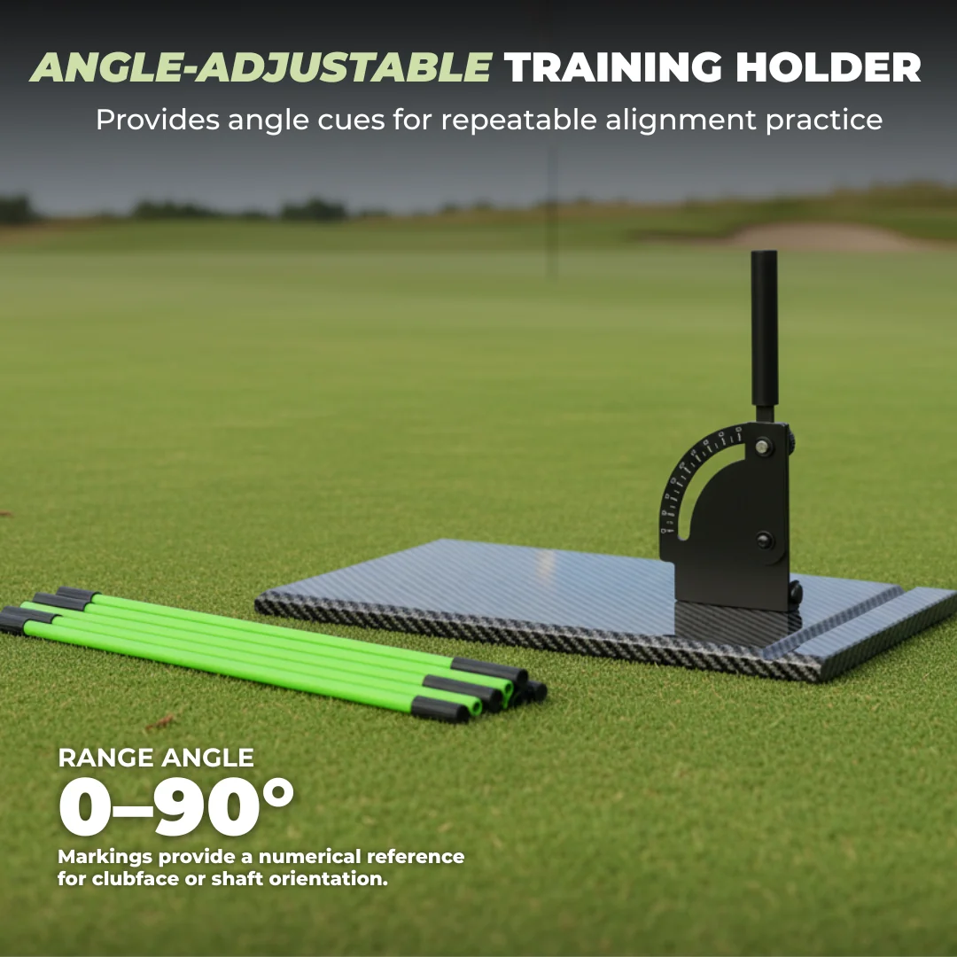 Golf Alignment Stick Set with Angle Holder, Two Sticks, Carry Bag Golf Alignment Stick Set with Angle Holder, Two Sticks, Carry Bag