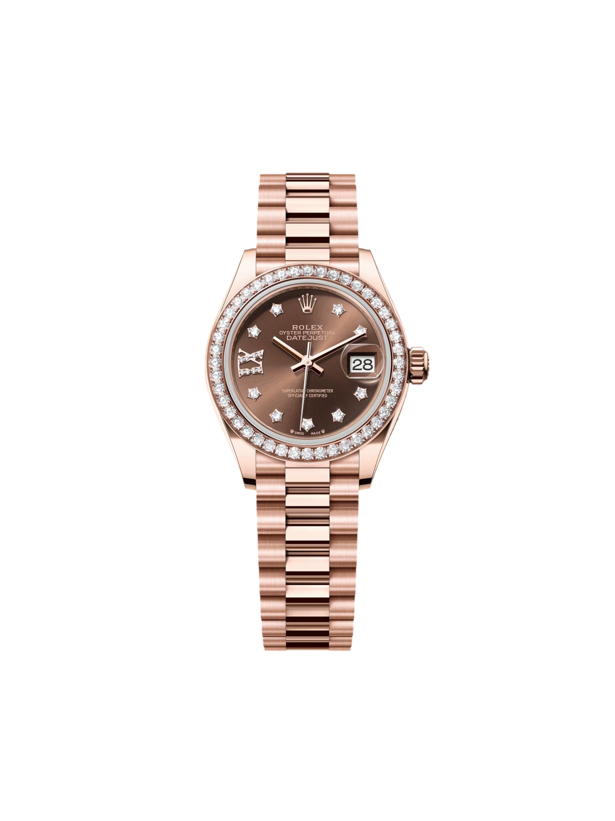 Rolex Lady-Datejust 28mm 279135RBR Chocolate Diamond Dial Jubilee Bracelet
