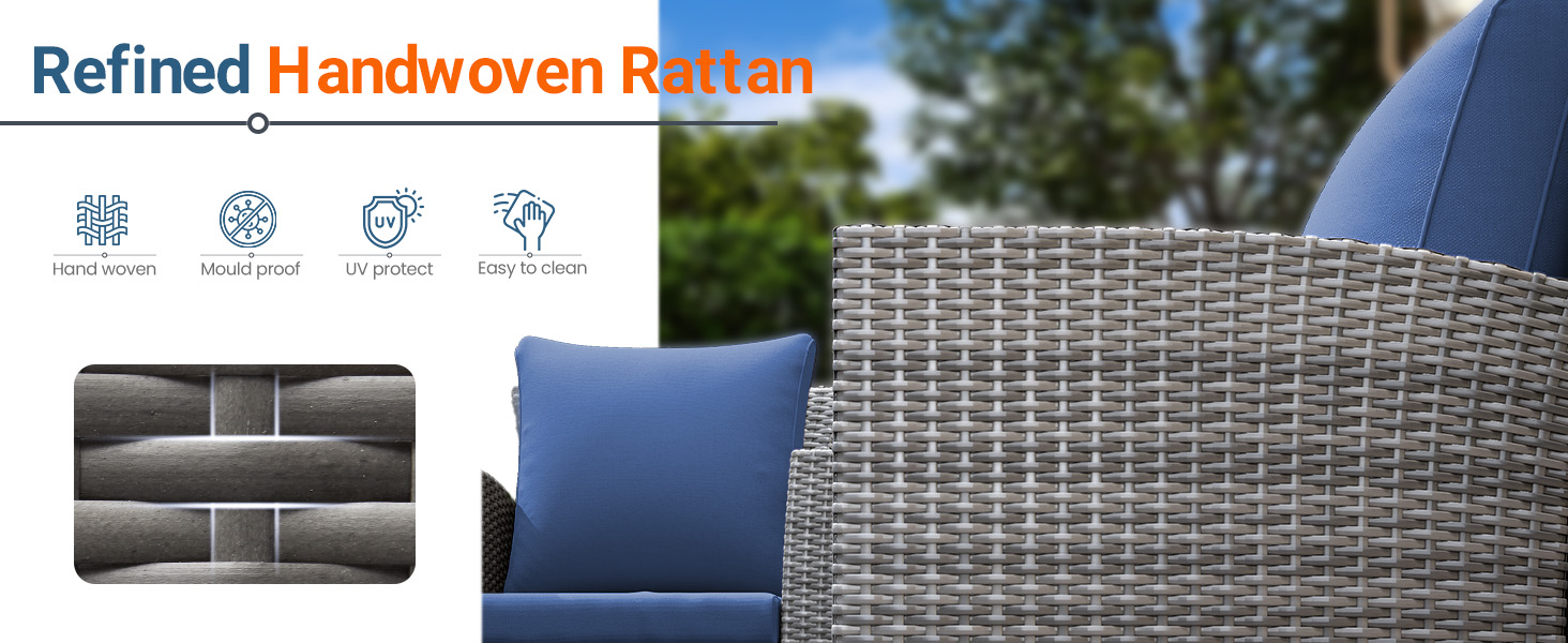 blue patio furniture set