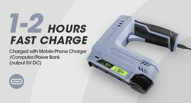 2-in-1 Electric Cordless 3.6V Power Staple and Nail Gun