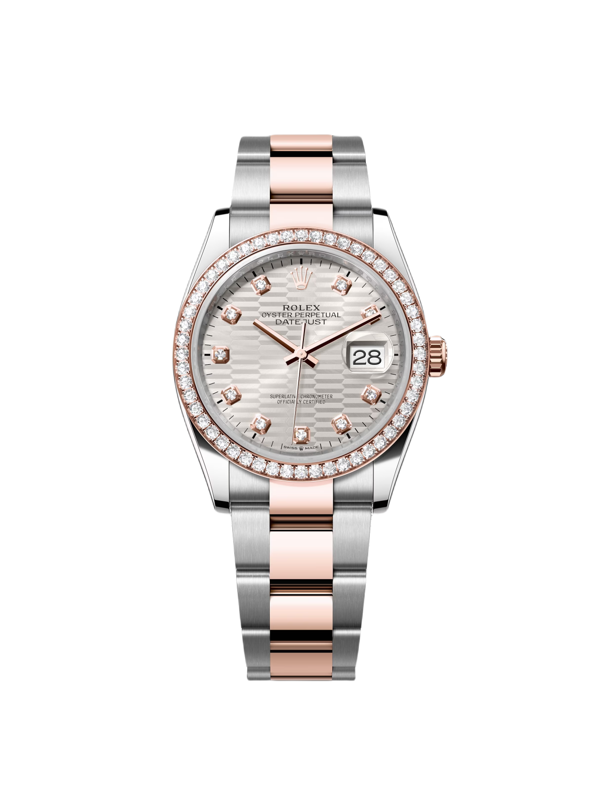 Rolex Datejust 36mm 126281 Silver Palm Index Dial Jubilee Bracelet