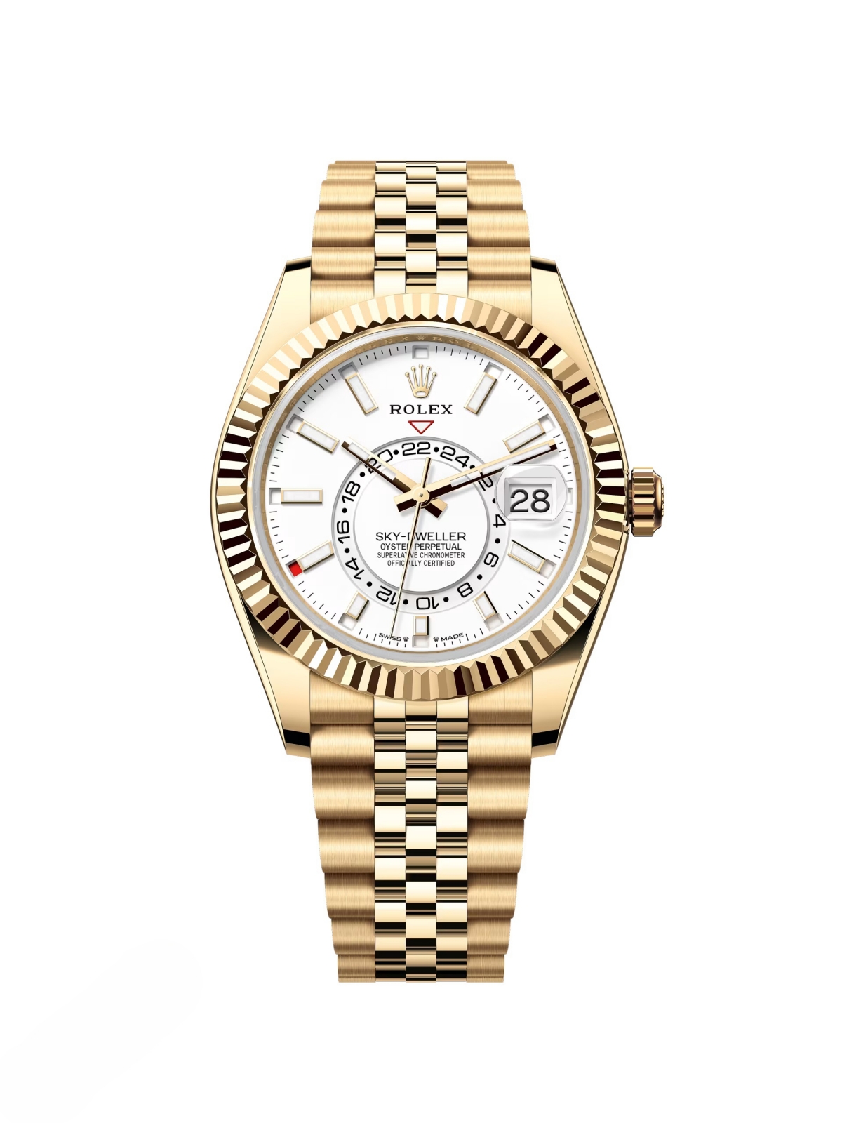 Rolex Sky-Dweller 42mm 336938-0003/0006 Yellow Gold White Dial Jubilee