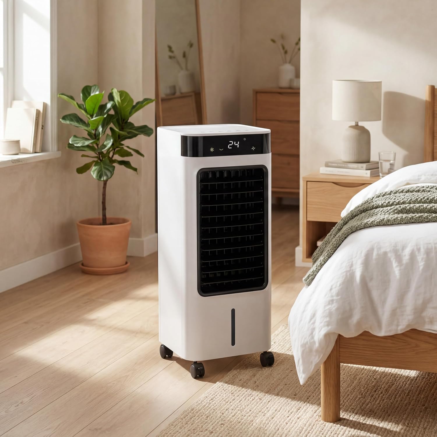 Air Pro Air Cooler 3-in-1, 8L Capacity, Remote Control, Portable Evaporative Air Cooling, 12-Hour Timer 3 Speeds, Oscillating Cooling Fan Air Conditioning with Ice Packs for Home Office