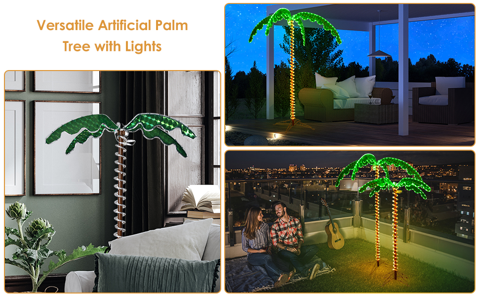 Lighted Palm Tree