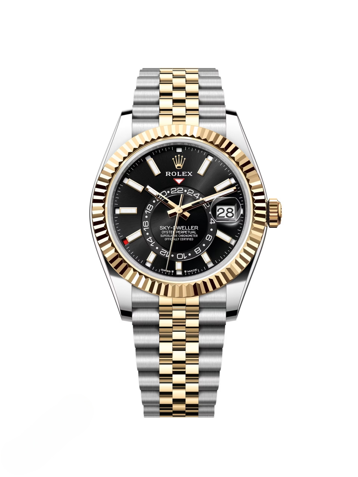 Rolex Sky-Dweller 42mm 336933-0003/0004 Two-Tone Yellow Gold Black Dial Jubilee