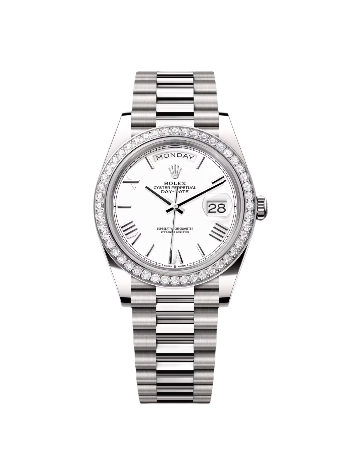 Rolex Day-Date 40mm 228349RBR-0039 White Dial President Bracelet
