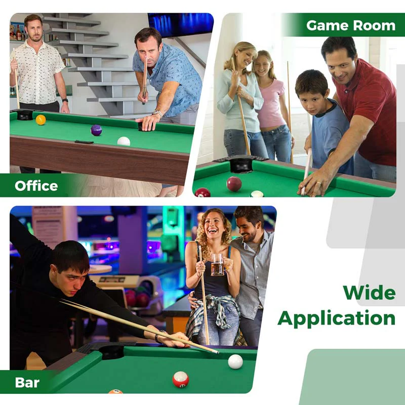 Eletriclife 48 Inch Pool Wooden Game Table with Full Set of Balls
