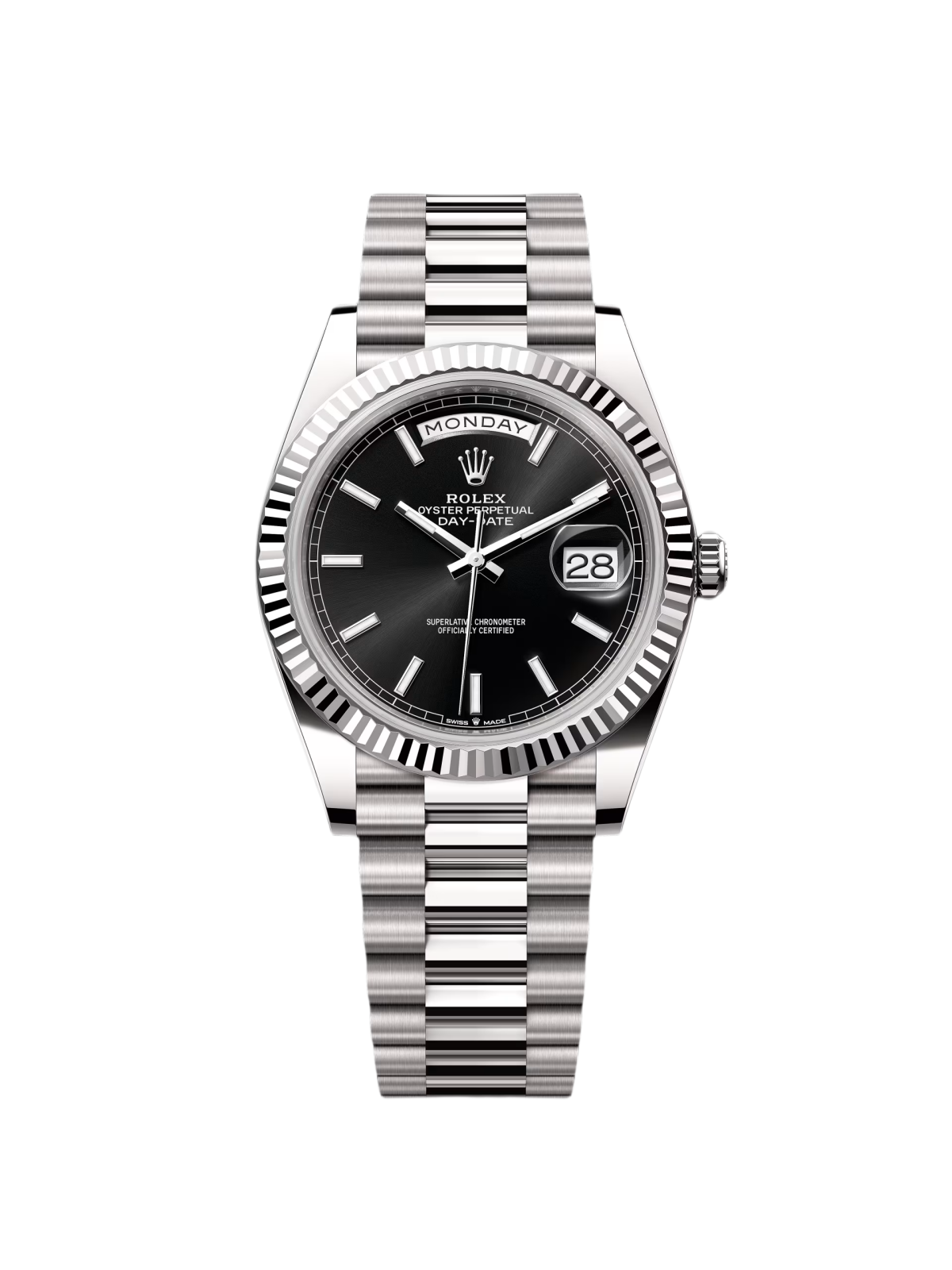 Rolex Day-Date "President" 40mm White Gold Black Index Dial - 228239