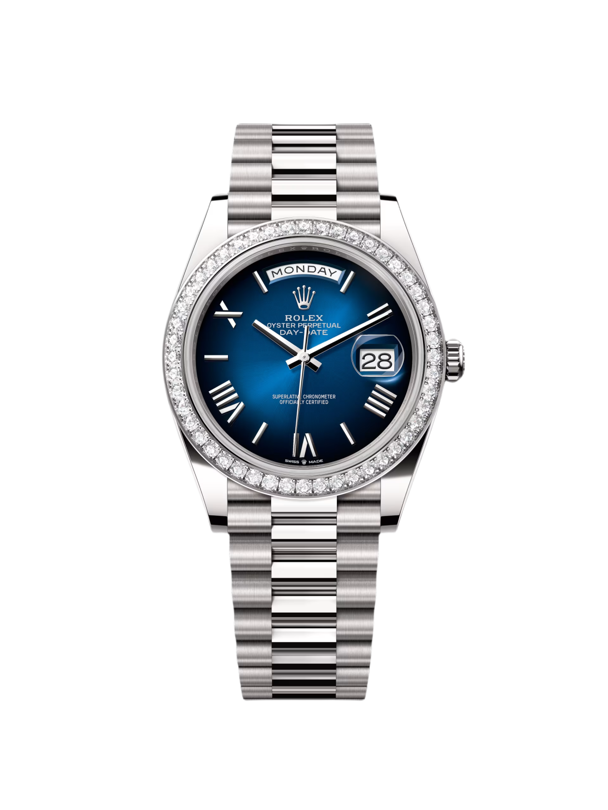 Rolex Day-Date 40mm 228349RBR-0045 Blue Ombré Dial President Bracelet