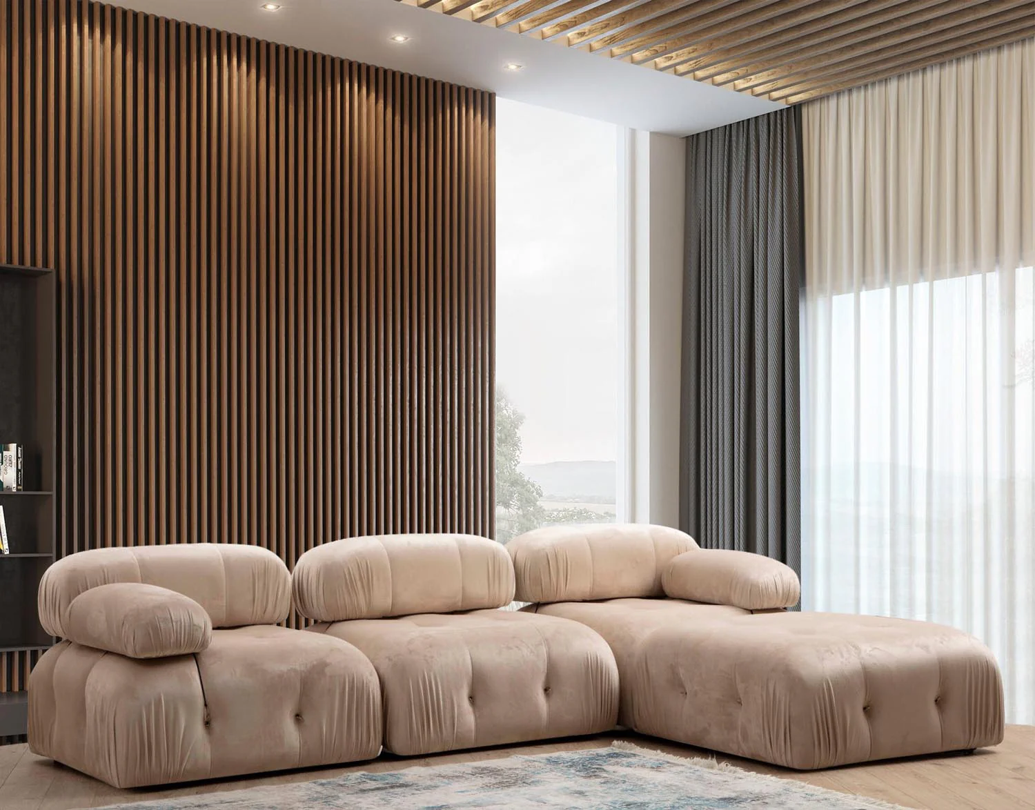 Bubble Corner ( L1 Ecksofa - Sahne