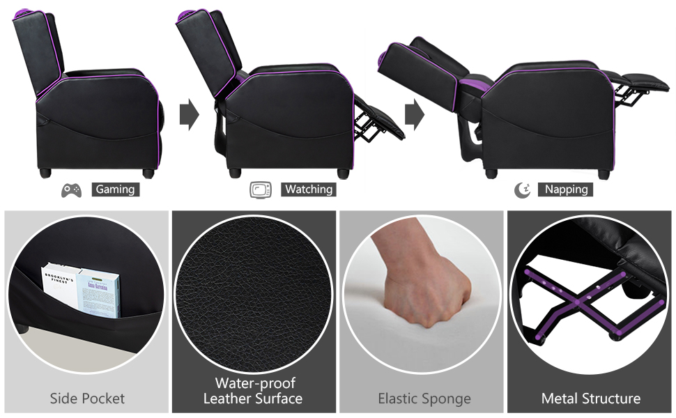 Goplus Massage Gaming Recliner Chair