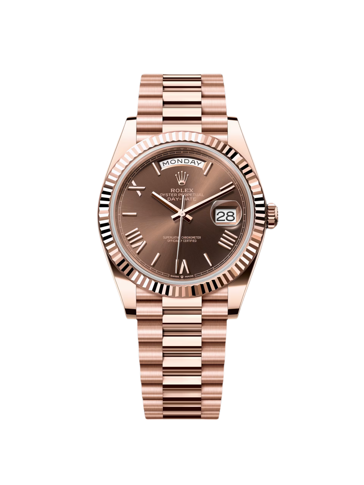 Rolex Day-Date "President" 40mm Everose Gold Chocolate Roman Dial - 228235