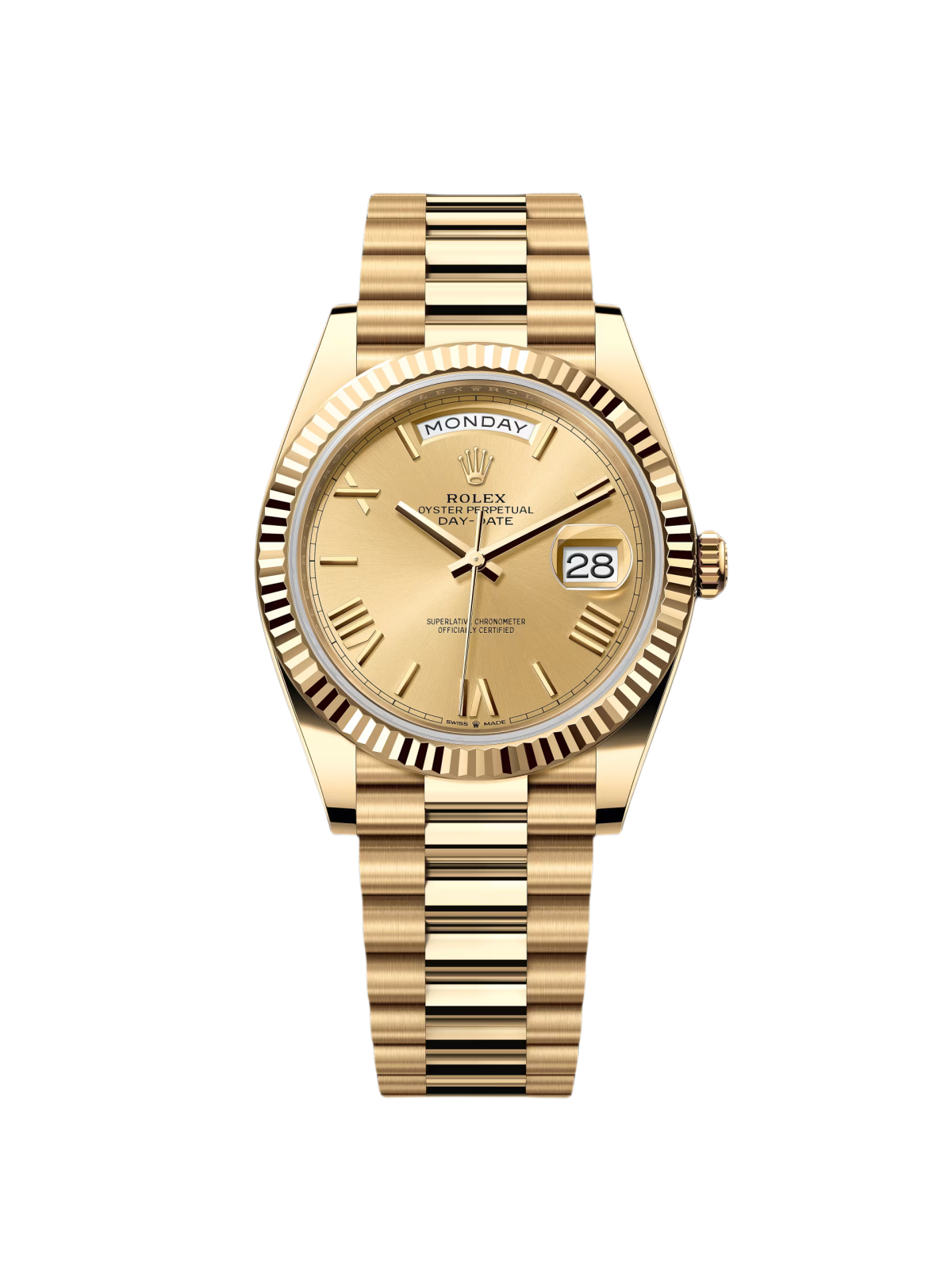Rolex Day-Date "President" 40mm Yellow Gold Champagne Roman Numeral Dial - 228238