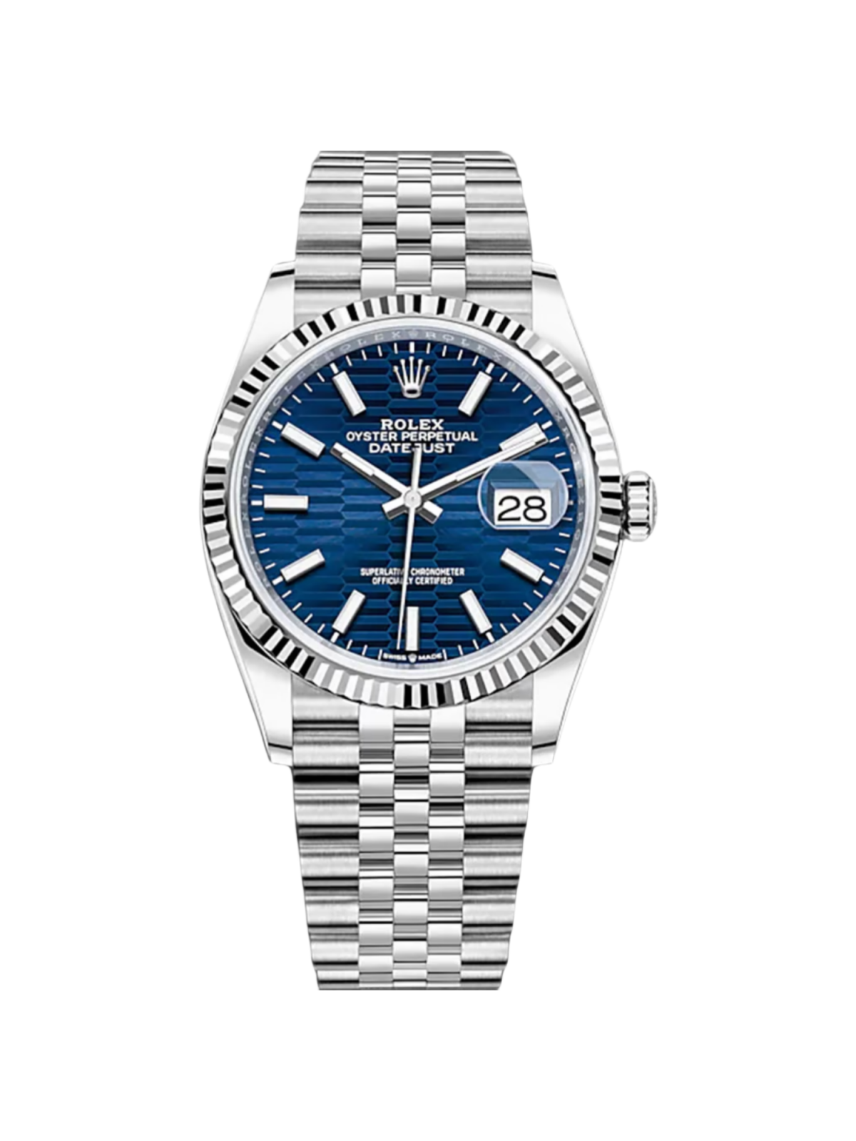 Rolex Datejust 36mm 126234 Blue Fluted Motif Dial Jubilee Bracelet