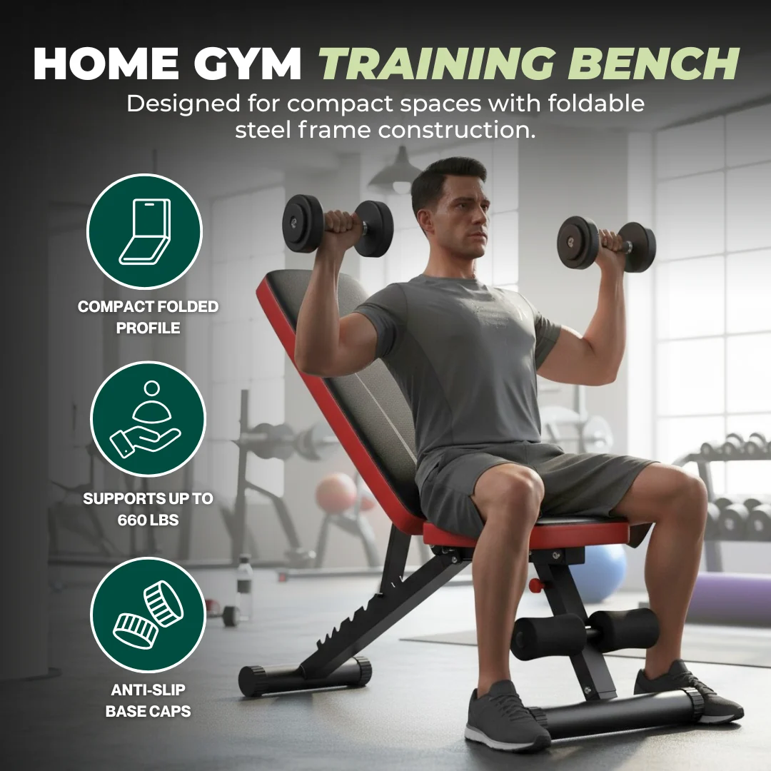 Adjustable Foldable Weight Bench 660 lbs Capacity for Home Gym Adjustable Foldable Weight Bench 660 lbs Capacity for Home Gym