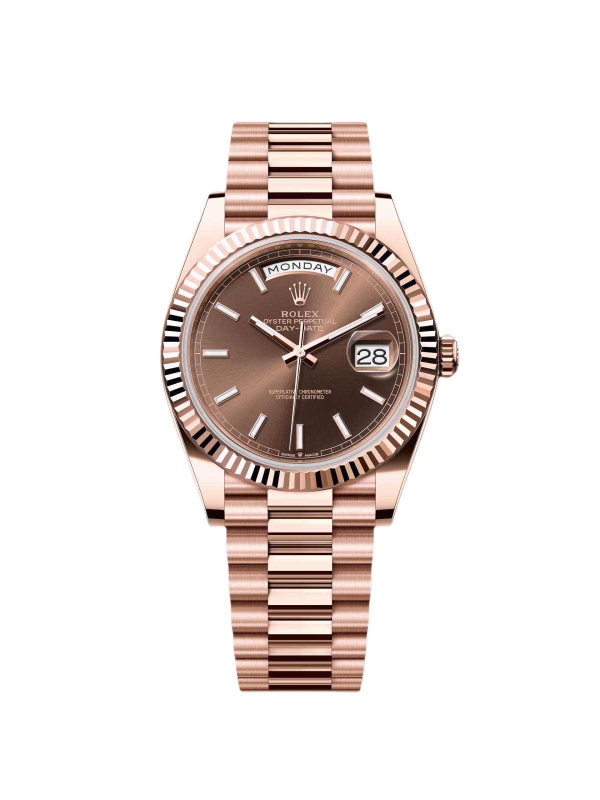 Rolex Day-Date "President" 40mm Everose Gold Chocolate Index Dial - 228235