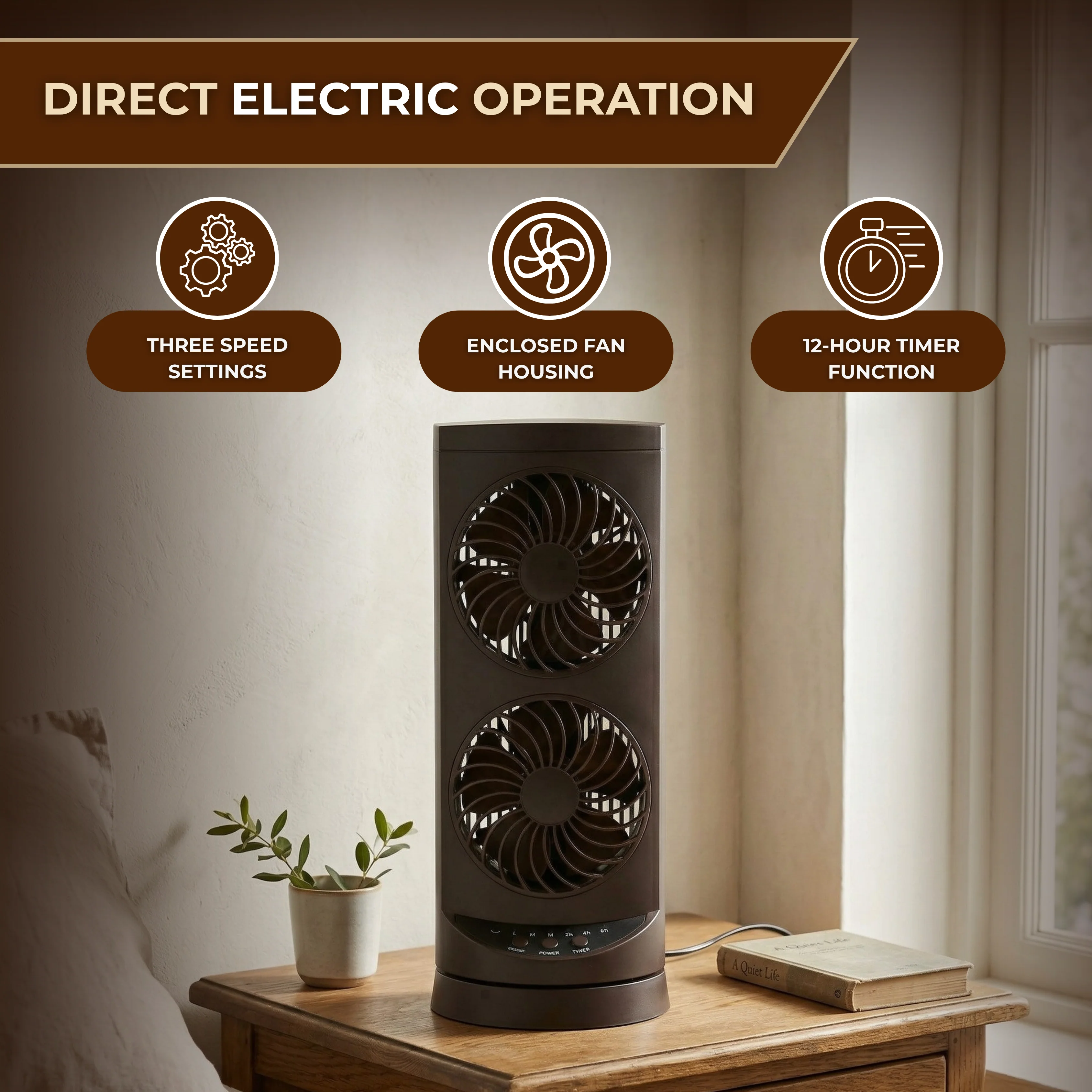 Compact Tower Desk Fan with Timer and Oscillation for Home Use Compact Tower Desk Fan with Timer and Oscillation for Home Use