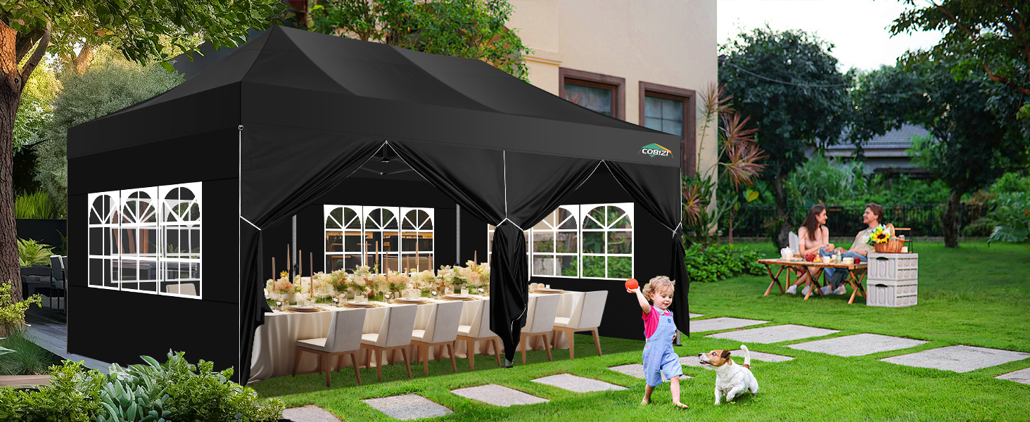 Heavy duty 10x20 commercial pop up canopy with 6 sidewalls