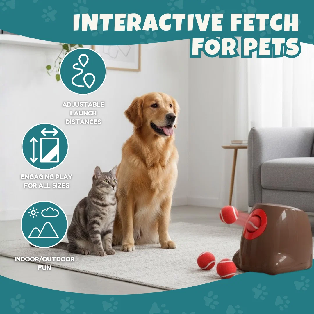 Automatic Ball Launcher for Pets, Interactive Fetch Toy Machine Automatic Ball Launcher for Pets, Interactive Fetch Toy Machine