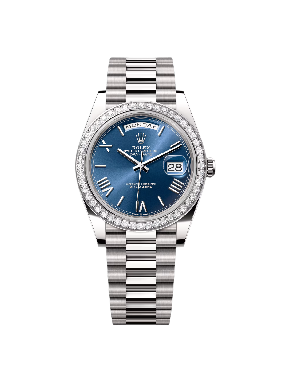 Rolex Day-Date 40mm 228349RBR-0005 Bright Blue Dial President Bracelet