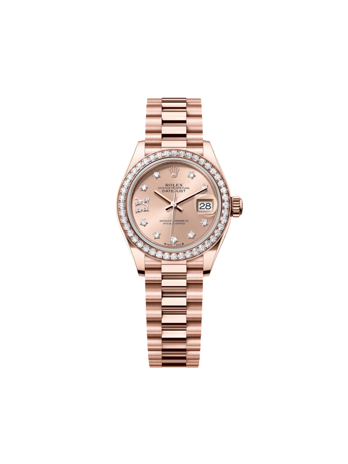 Rolex Lady-Datejust 28mm 279135RBR Rose Diamond Dial Jubilee Bracelet
