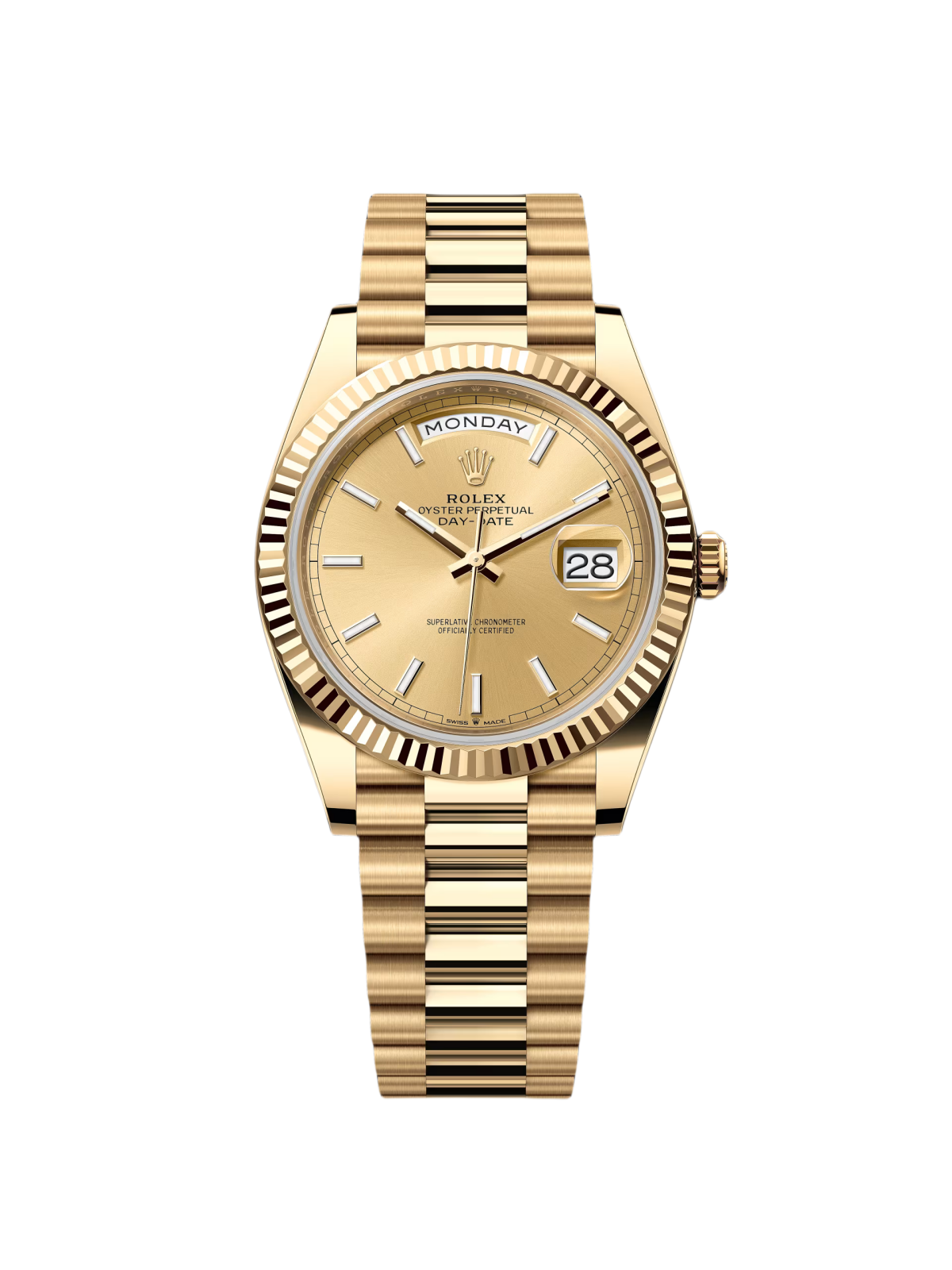 Rolex Day-Date "President" 40mm Yellow Gold Champagne Index Dial - 228238