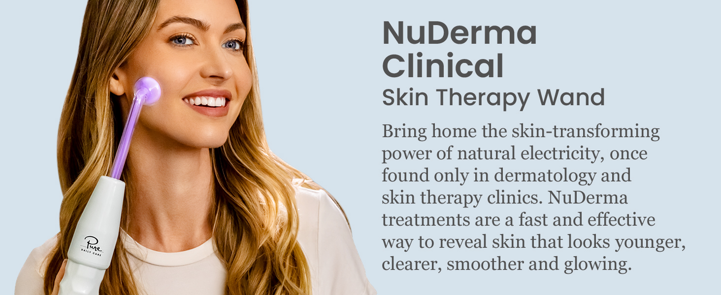 NuDerma Portable Handheld High Frequency Skin Therapy Wand Machine w/Neon ?Anti-Aging