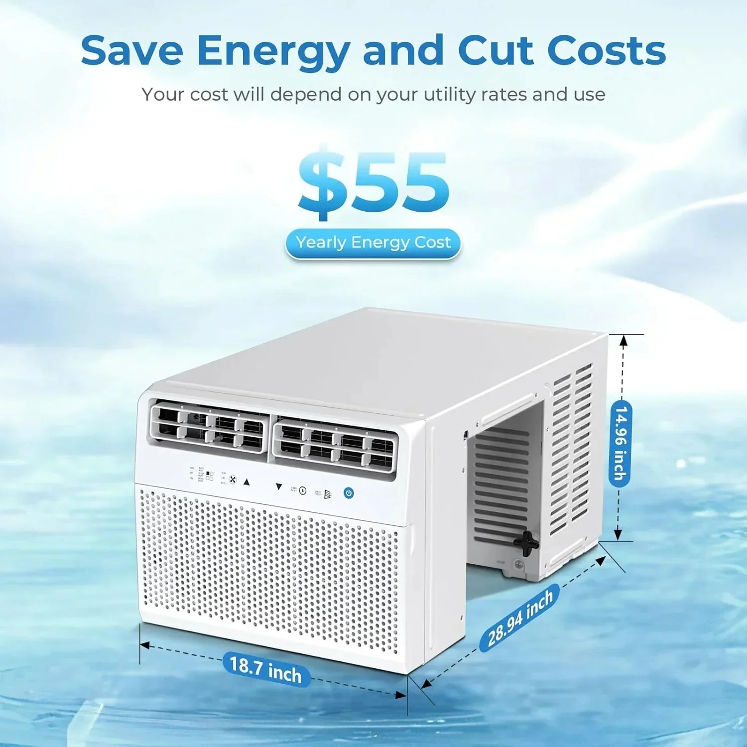 Antarctic Star U-shaped window air conditioner 12000 BTU Ultra-quiet window air conditioner Cools