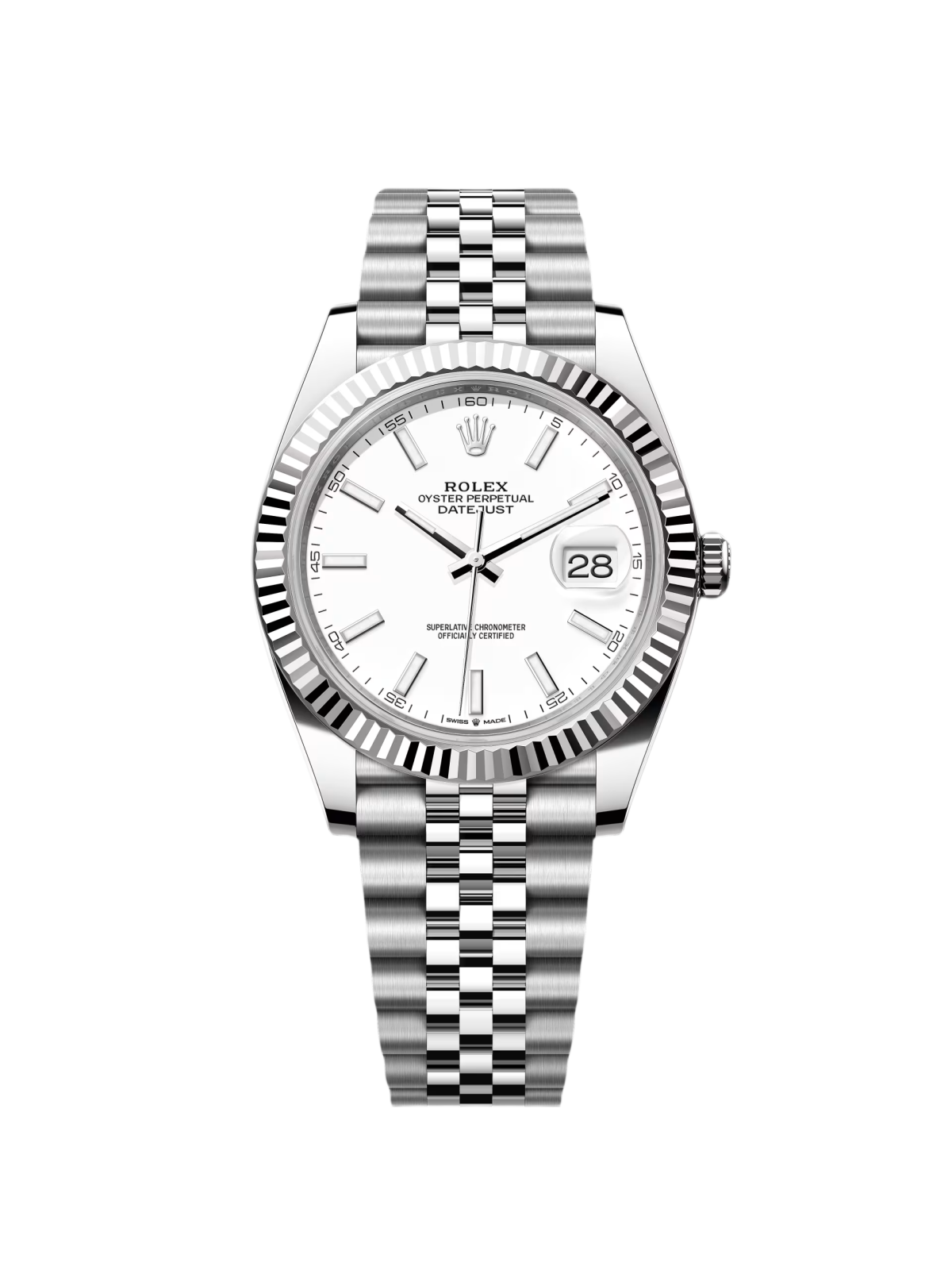 Rolex Datejust 41mm White Index Oyster Stainless Steel Men’s Watch - 126334