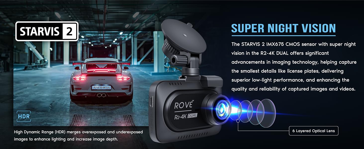 dash cam wth night vision, starvis 2 dash cam, dash cam with starvis 2 sensor