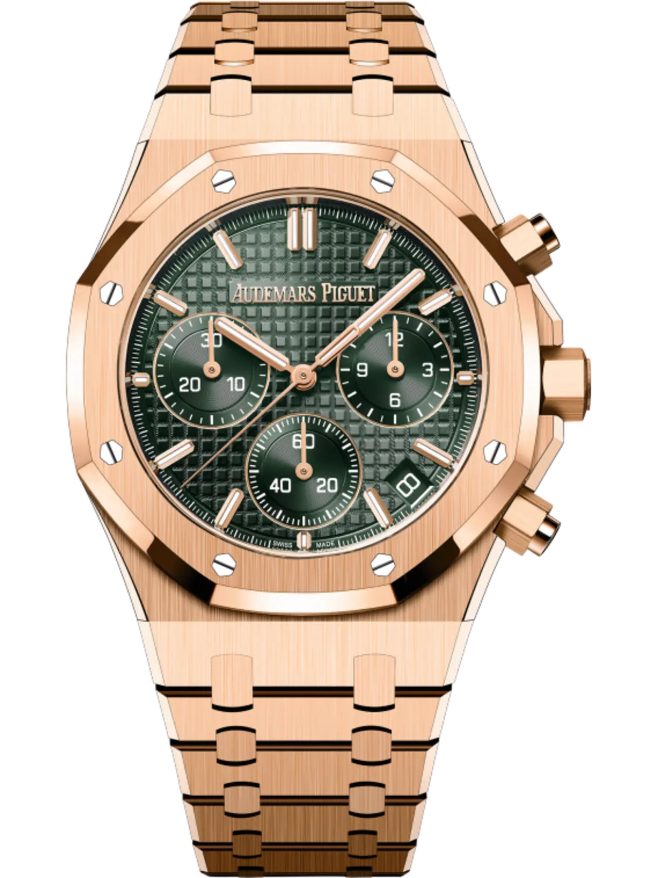 A&P ROYAL OAK Pink Gold Khaki Green Dial CHRONOGRAPH 41mm