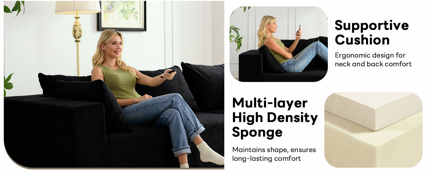black living room couch
