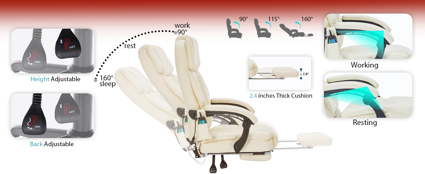 office chair with foot rest