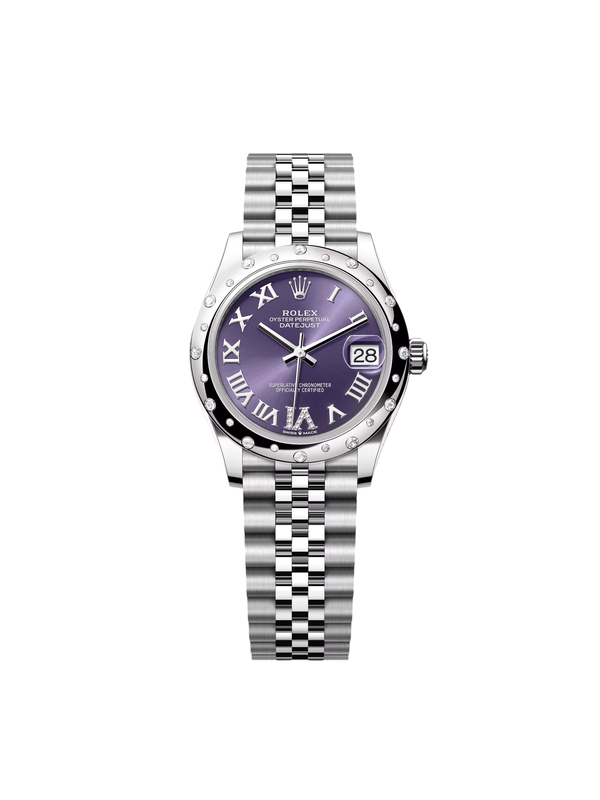 Rolex Datejust m278344-0027/0028 Aubergine Diamond Dial 31mm Oyster