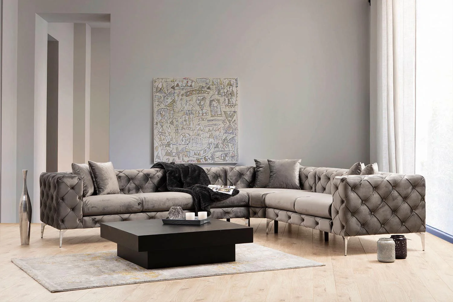 Como Right Ecksofa - Anthrazit