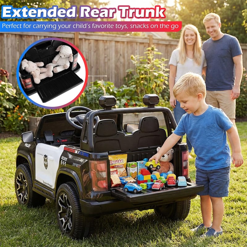 Eletriclife 24V 4WD Licensed Chevrolet Kids 2-Seater Police Ride on Car
