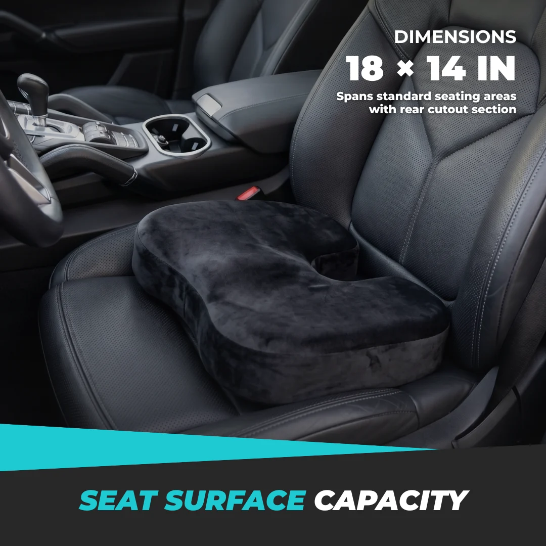 Gel Memory Foam Seat Cushion with U-Shape Cutout and Anti-Slip Base