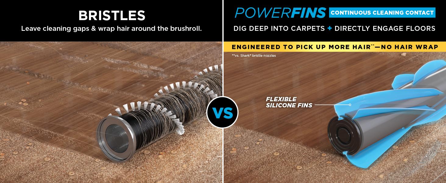 powerfins, deep cleaning carpets, continuous cleaning, hard floor cleaning, sealed floors
