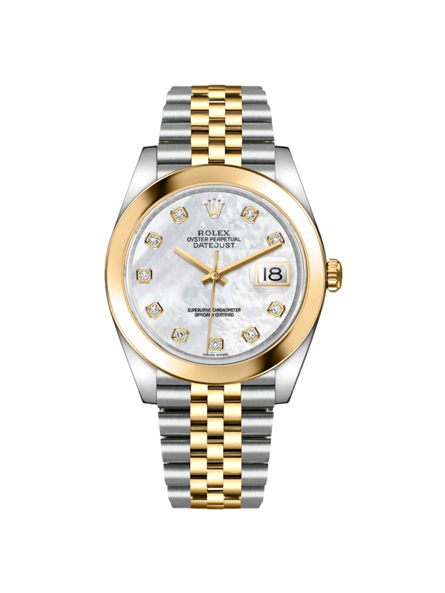 Rolex Datejust 41mm 126303 White MOP Diamond Jubilee Steel and Yellow Gold