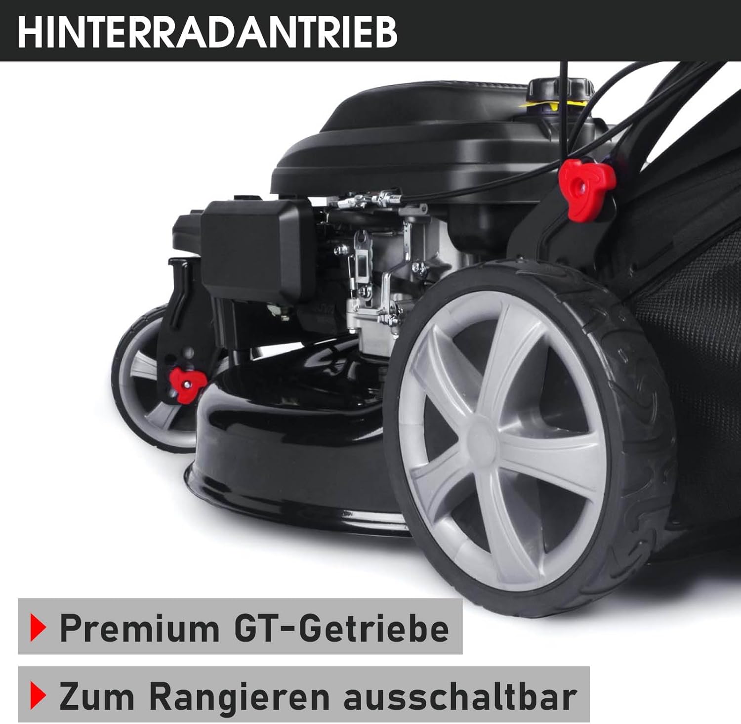 BRAST® Benzin Rasenmäher Trike mit Antrieb | 5,2kW(7PS) | 53cm Schnittbreite | viele Modelle | TÜV | 4 Takt OHV Motor | 30-80mm Schnitthöhe | 60L Fangkorb | Stahlgehäuse | Speed